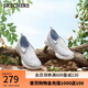 斯凱奇（Skechers）女鞋一腳蹬氣質(zhì)鏤空蕾絲時尚休閑漁夫鞋 LTGY/淺灰色 38