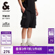 杰克·瓊斯（JACK&JONES） 潮酷高街時(shí)尚字母反光磨毛膠印寬松抽繩五分褲短褲男裝225215014