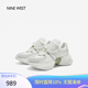 NINE WEST/玖熙厚底休閑鞋撞色老爹鞋懸浮底小白鞋 NP365017EK 白/海帶綠36
