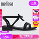 梅麗莎（melissa）蝴蝶結綁帶Jason Wu合作款低跟夏季女士涼鞋33434 黑色 38