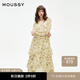 moussy 新品意式度假風(fēng)薔薇印花雪紡連衣裙028ISX33-1781 013象牙色 S 00001/S
