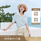 茵曼減齡針織衫小個(gè)子T恤女夏氣質(zhì)高級感短袖橫條紋上衣藍白條-新  S