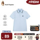 暇步士（Hush Puppies）童裝兒童短袖25夏男童休閑POLO衫中大童速干T恤 冰晶藍(lán)  140 