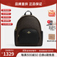 蔻馳（COACH）女包 Court 27 經(jīng)典老花帆布拼鵝卵石皮革書(shū)包雙肩包禮物送女友 新款深棕色