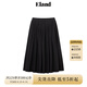 ELAND衣戀半身裙女甜美芭蕾風松緊高腰純棉百褶長裙夏季新品 黑色(19)Black S 160