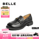 百麗（Belle）七夕禮物英倫風(fēng)樂福鞋女25秋新商場款羊皮舒適便士樂福E1N1DCA5 黑色 39 (245mm)