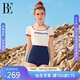 范德安（BALNEAIRE）【于文文同款】小紅心系列泳衣女士防曬海邊 61242 紅白藍拼接 M