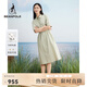 beanpole【度假連衣裙】濱波  春夏女士工裝風(fēng)卡其色短袖收腰連衣裙 卡其色 M 165/88A
