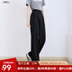 betu女裝2025夏季新款休閑闊腿褲垂順高腰百搭西裝褲褲子2507T43 黑色 L