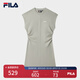 FILA 斐樂(lè )官方女裝針織連衣裙2025夏季新款時(shí)尚休閑無(wú)袖收腰裙子 綠卡其色-DK L 170/88A/L