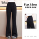 迪士尼褲子女孩簡(jiǎn)約顯瘦微喇褲秋季新款女童休閑褲中大童黑色喇叭褲 170