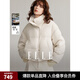 ELLE90白鴨絨寬松立領(lǐng)短款羽絨服女2024冬裝新款休閑加厚保暖外套 淺灰 M