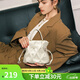 蔻一（Cnoles）【明星同款】斜挎包包女士鳥(niǎo)巢百搭小眾高級感手提單肩女生白色包