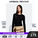 UR2025秋季新款女裝休閑絞花肌理櫻桃刺繡針織開衫UYY950116# 墨藍(lán) M