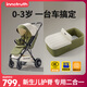 InnoTruth輕羽嬰兒車推車可坐可躺帶睡籃二合一0-3歲用折疊帶減震高景觀0-6 4代青芥綠【二合一】推車+睡籃