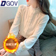 DGOV蕾絲打底衫立領(lǐng)雪紡襯衫女士小衫2025新款秋季小香風(fēng)內搭洋氣上衣 米白色加絨 L 【106-115斤】