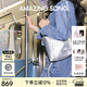 Amazing Song乙頌女包[教師節禮物]流浪袋雙肩小號背包時(shí)尚百搭hobo牛皮雙肩包 【月光銀】