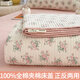 浪莎（LangSha）小清新榻榻米床蓋純棉四季通用加厚雙面全棉床單三件套夾棉炕蓋單 粉玫瑰【全棉水洗棉/雙面可用】 床蓋單件： 200cm*225cm