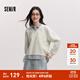 森馬（Semir）森柔棉|商場(chǎng)同款衛衣女假兩件條紋春季2025新款翻領(lǐng)開(kāi)叉衣服 淺花灰00224 M 160/84A
