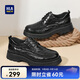 海瀾之家HLA皮鞋男商務(wù)休閑增高透氣工裝男鞋HAAGZM2DBI044 黑色 40