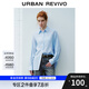 UR2025春季新款女裝微褶肌理感寬松長袖開襟襯衫UYY250014 粉藍(lán) (偏寬松) S