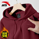 安踏加絨連帽衛衣男女情侶裝秋冬新款美式復古內搭休閑運動(dòng)服上衣 【加絨加厚】8702-7安可拉紅 L