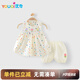 優(yōu)奇女寶寶小裙子套裝2025夏季薄款嬰兒短袖波點(diǎn)連衣裙短褲兩件套