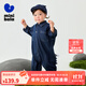 迷你巴拉外出連體衣長袖親膚吸濕速干恐龍爬服2025秋嬰兒衣服 牛仔深藍88301-230125120212 80cm