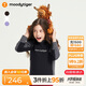 moodytiger女童長(cháng)袖T恤高彈透氣秋冬季兒童T恤圓領(lǐng)插肩童裝戶(hù)外休閑運動(dòng)上衣