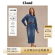 ELAND【100%棉】衣戀襯衫裙女復古H微落肩牛仔連衣裙2025夏季新款 牛仔色(55)Indigo M /165