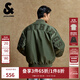 杰克·瓊斯（JACK&JONES）25年男裝秋冬潮酷飛行員夾克男短款棉服寬松棒球服棉衣外套男士 E03草綠 M 175