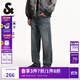 杰克·瓊斯（JACK&JONES）男裝秋季牛仔褲男士時(shí)尚百搭潮流流行酷休閑廓形水洗長(cháng)褲牛仔褲 225232048深藍牛仔 30 170 W30/L30