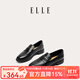 ELLE官方樂(lè)福鞋女鞋子新款單鞋英倫風(fēng)復(fù)古小皮鞋女軟底工作鞋 黑色 37 (235mm) 標(biāo)準(zhǔn)碼
