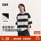 森馬（Semir）短袖T恤男條紋情侶裝夏季半袖上衣oversize無(wú)性別潮101324100211