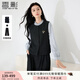 香影【都市雅紳】通勤氣質(zhì)套裝女2025秋季新款襯衫馬甲褲子三件套 藏青 馬夾+褲子 L