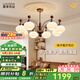 鹿家良品（LUUGAA）復(fù)古柿子客廳吊燈護眼中古風新中式餐廳燈臥室燈客廳大燈主燈具 【薦】全光譜8頭三色光72W