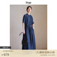 旅途原品ltyp 明星同款「自然風(fēng)」真絲牛仔連衣裙 簡約顯瘦氣質(zhì)新款秋季 丹寧藍(lán) M