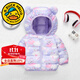 G.DUCKKIDS小黃鴨童裝兒童羽絨棉服秋冬季保暖棉襖1-3歲男女寶寶卡通外套 紫色星黛露 130 cm建議7-8歲【120-130cm】