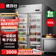 德瑪仕（DEMASHI）雙開(kāi)門(mén)冰箱商用冰柜商用大容量保鮮冷藏展示柜廚房水果蔬菜玻璃冰柜一級能效LG-950CZ-VB1