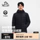 伯希和（Pelliot）戶外輕薄排骨羽絨服女新款800蓬鵝絨男防風(fēng)外套沖鋒衣內(nèi)膽 【男款】漫暮黑 | 95%白鵝絨 S