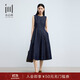 水云間女裝 圓領(lǐng)通勤簡(jiǎn)約設(shè)計(jì)感純棉背心牛仔裙連衣裙2025夏新款 牛仔藍(lán) M