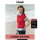 ELAND衣戀POLO衫女基礎(chǔ)款百搭針織短袖舒適毛衣T恤新款 紅色(20)Red L 170