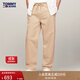 TOMMY JEANS秋冬男裝潮流斜紋抽繩腰低腰寬松闊腿工裝運動(dòng)褲長(cháng)褲休閑褲 卡其色AB0 -寬松版-正常拍 S