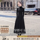絲柏舍高領(lǐng)連衣裙2025秋裝新款女長(zhǎng)袖拼接顯瘦修身中長(zhǎng)裙