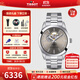 天梭（TISSOT）【官方授權店】瑞士手表 新款風(fēng)度系列80機芯鏤空全自動(dòng)機械男表 鏤空灰盤(pán)鋼帶T127.407.11.081.00