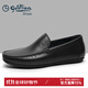 金利來(lái)（Goldlion）男鞋夏季薄款透氣豆豆鞋 男士真皮簡(jiǎn)約商務(wù)休閑舒適一腳蹬樂(lè )福鞋 黑色 38