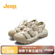 Jeep吉普運動(dòng)沙灘洞洞涼鞋女夏季厚底鏤空包 淺灰色 37（偏小碼） 
