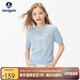 納維凱爾（Navigare）女童短袖針織衫夏季兒童T恤舒適親膚透氣蝴蝶結(jié)字母淺藍(lán)165
