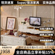 宿派歐式茶幾電視柜組合新款客廳小型簡(jiǎn)易實(shí)木儲物柜歐式極簡(jiǎn)電視機柜 2.0米606電視柜.