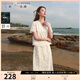 三彩大碼女裝2025夏季新款刺繡上衣半身裙兩件套裝萊賽爾氣質(zhì)胖MM 米白色花卉 L 165/92B
